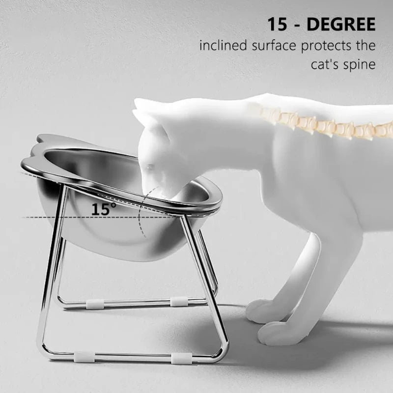 Minimal Stainless Tilted Bowl & Stand