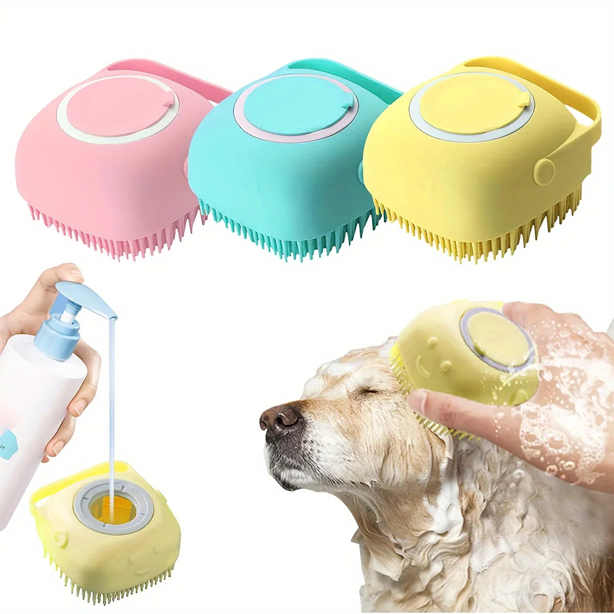 Silicone Bath Brush with Shampoo Reservoir