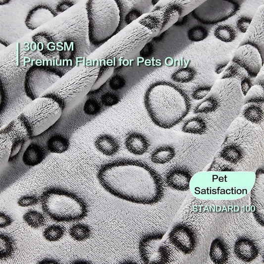Soft Paw-Print Fleece Blanket