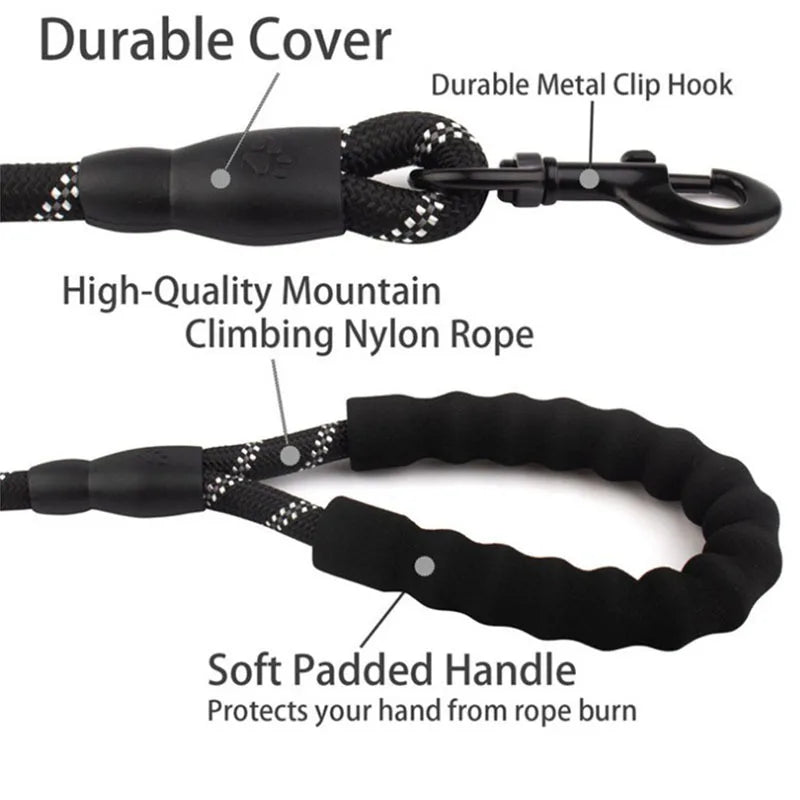 Reflective Padded-Handle Leash