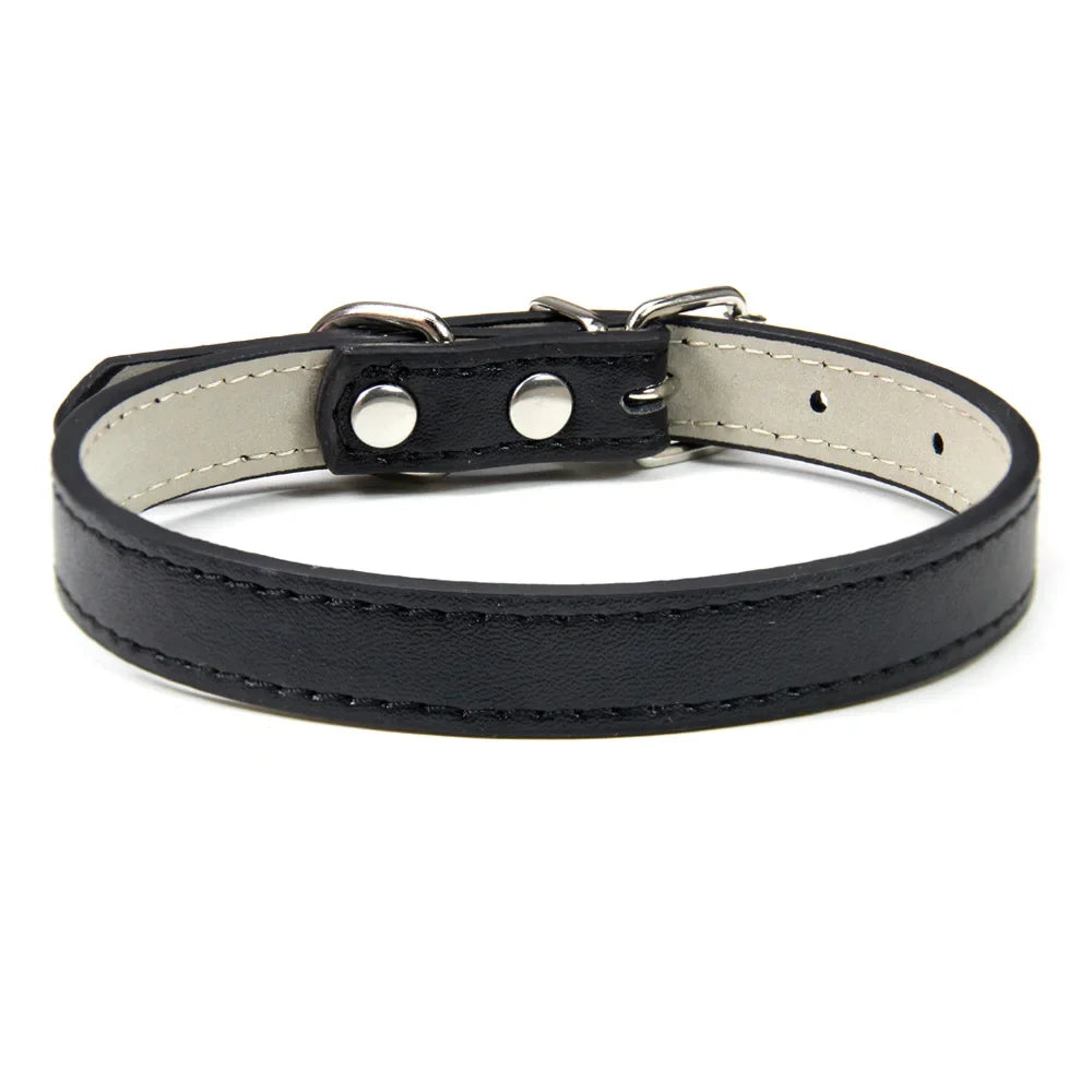 Slim Vegan Leather Collar