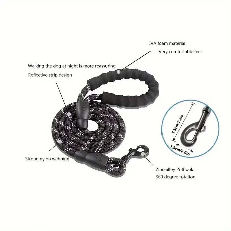 Reflective Padded-Handle Leash