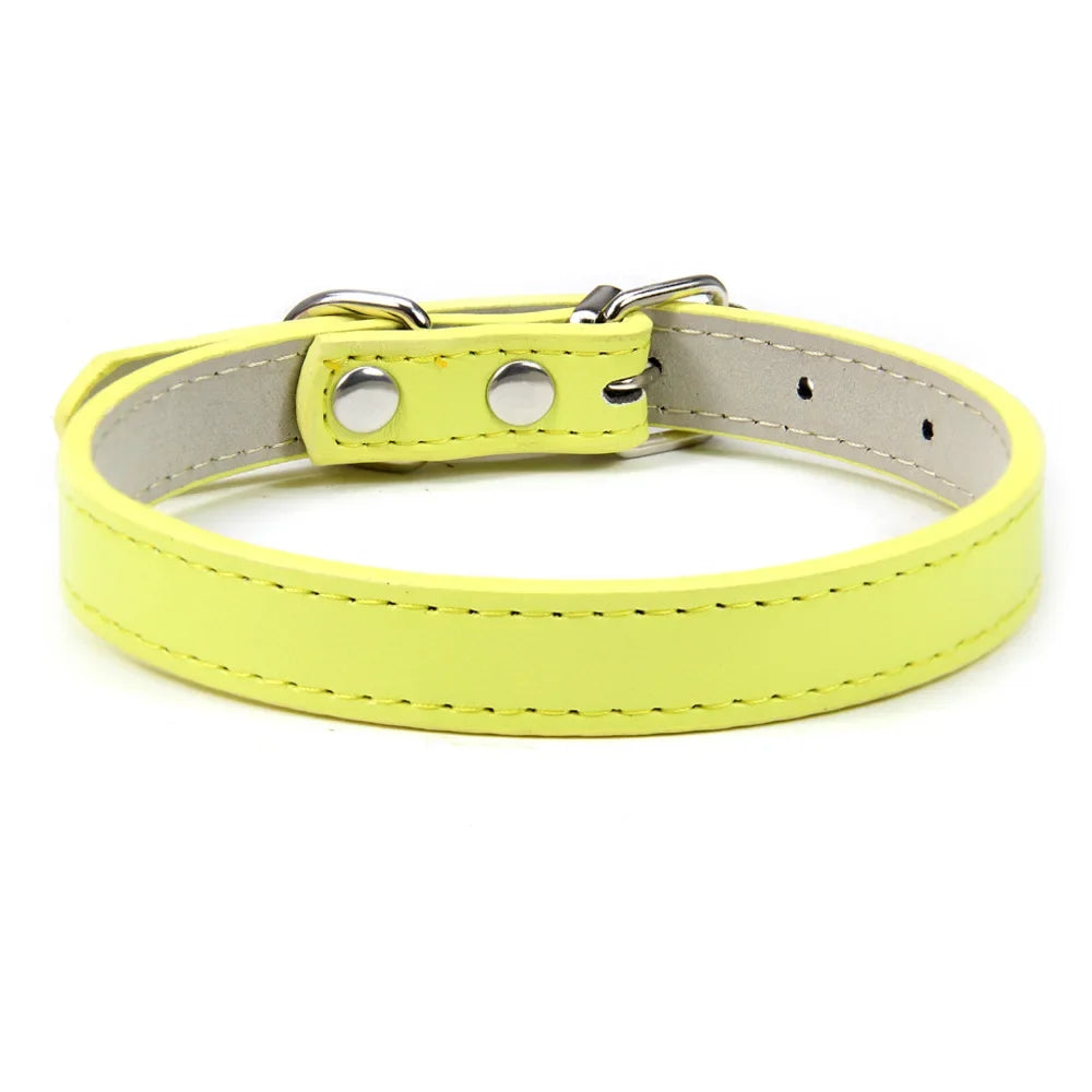 Slim Vegan Leather Collar