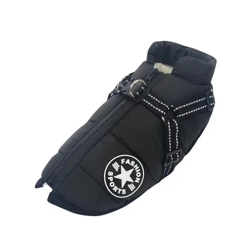 Large-Dog Jacket with Harness Opening