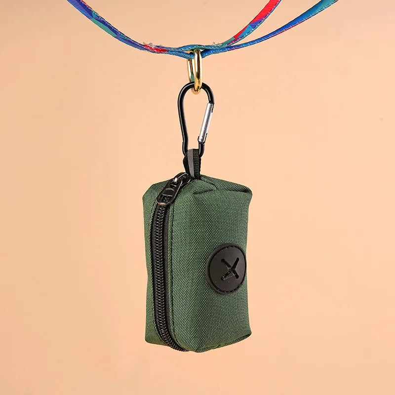 Canvas Poop Bag Holder with Carabiner
