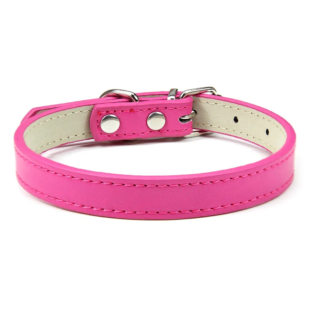 Slim Vegan Leather Collar