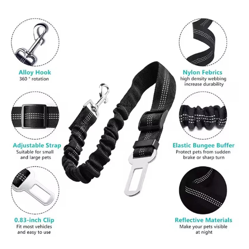 Bungee Car Seat Belt with Reflective Line