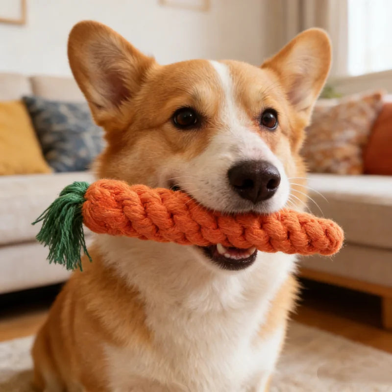 Carrot Braided Rope Chew