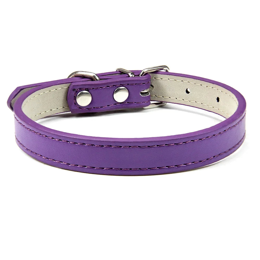 Slim Vegan Leather Collar