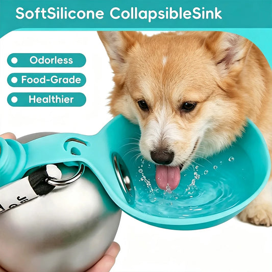 2-in-1 Stainless Water Bottle & Bowl