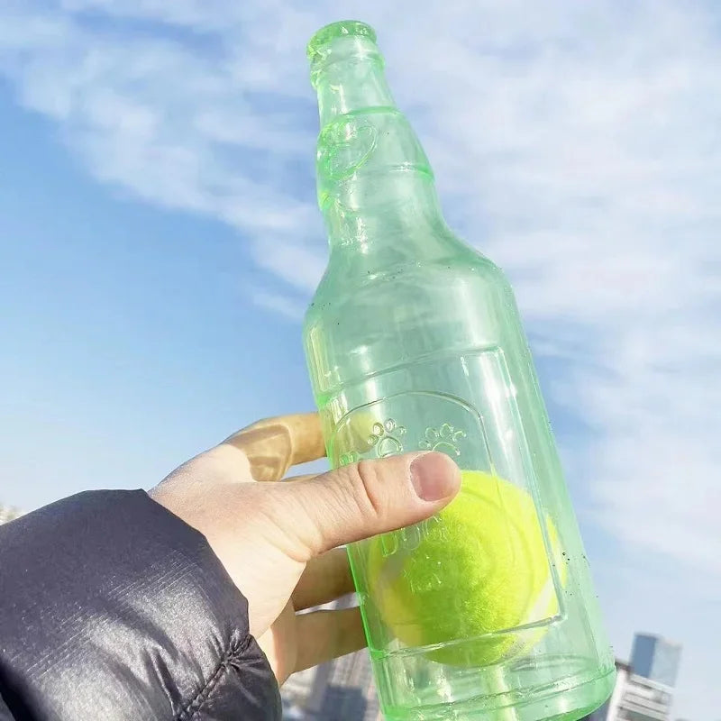 Squeaky Bottle Toy with Tennis Ball