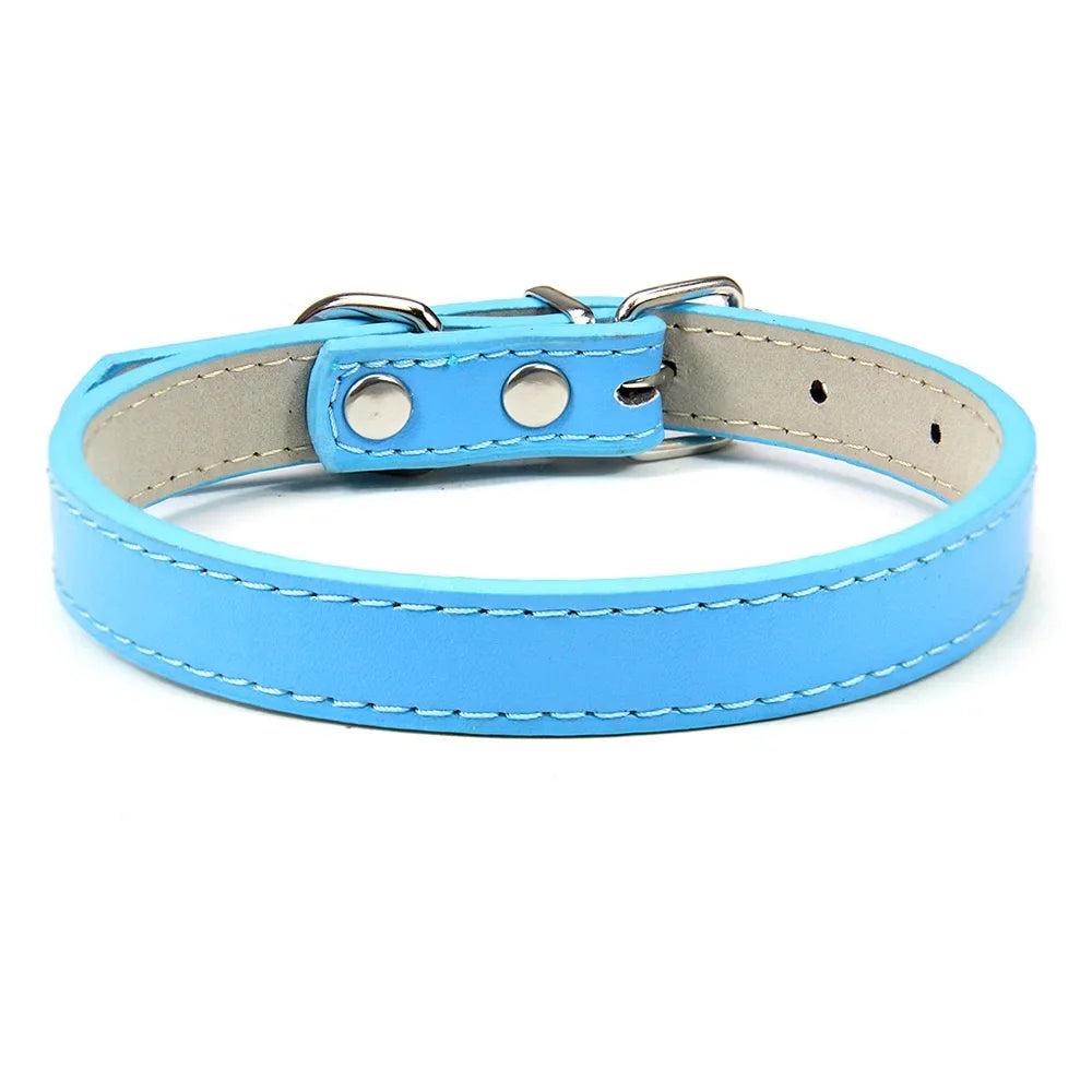 Slim Vegan Leather Collar