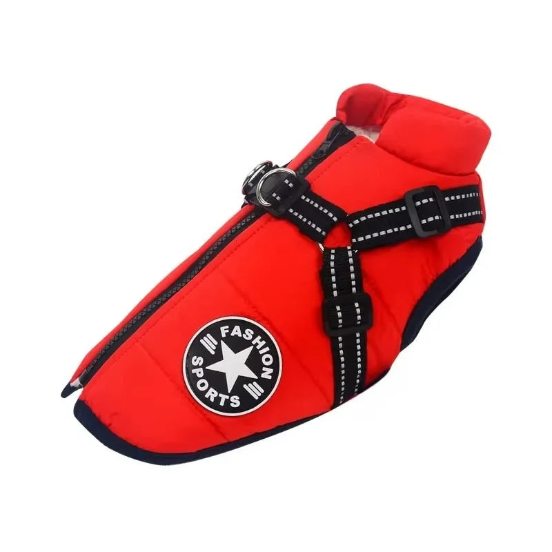 Large-Dog Jacket with Harness Opening