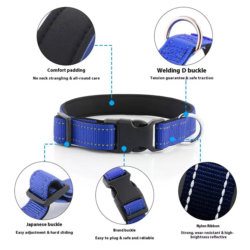 Reflective Padded Dog Collar