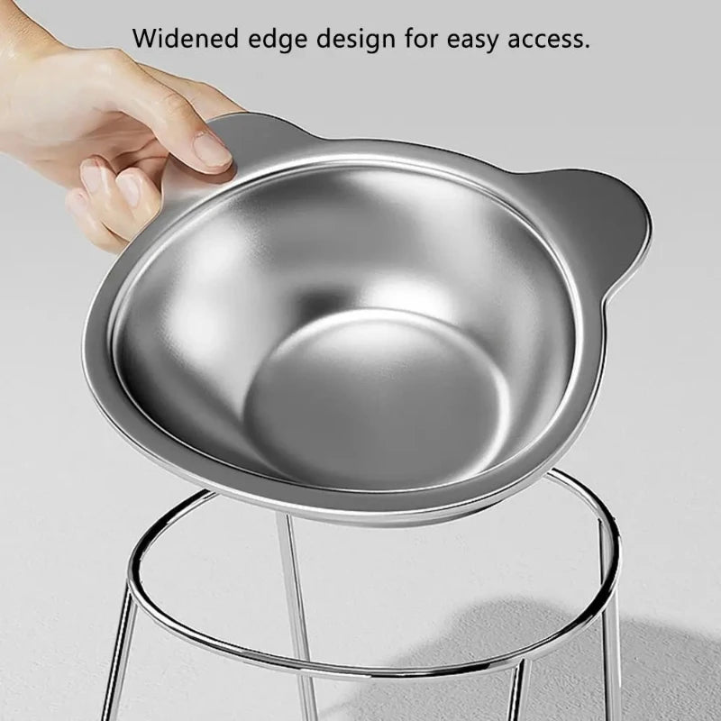 Minimal Stainless Tilted Bowl & Stand