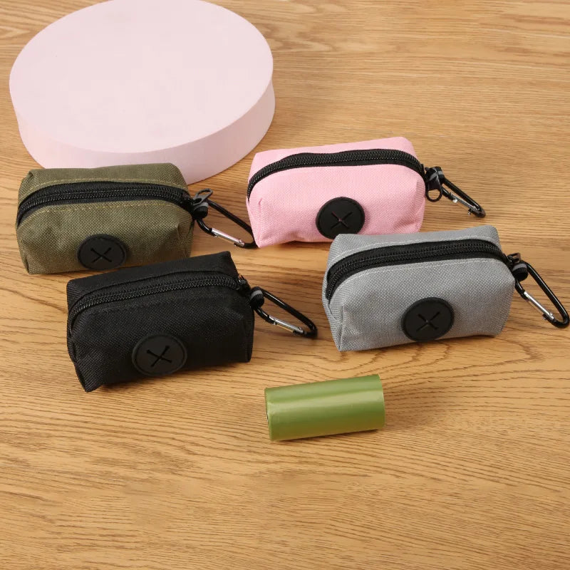 Canvas Poop Bag Holder with Carabiner