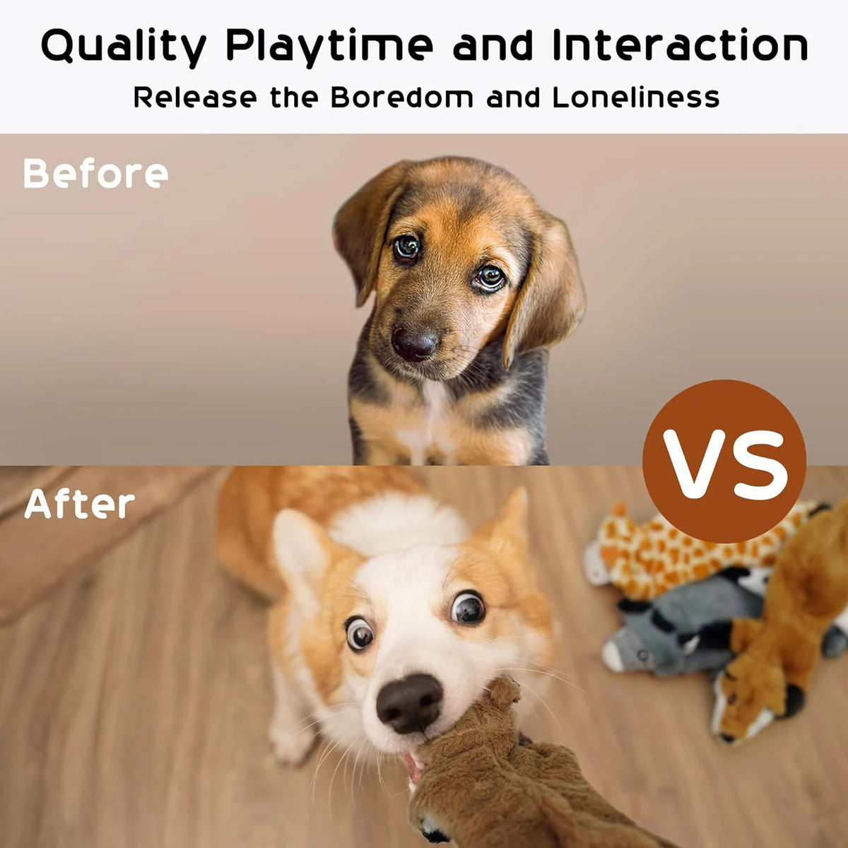 No-Stuffing Crinkle Squeaky Toy - Pick Your Animal