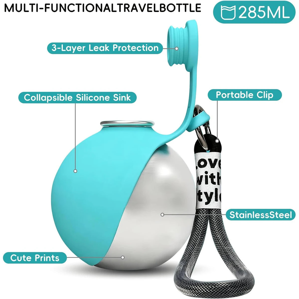 2-in-1 Stainless Water Bottle & Bowl