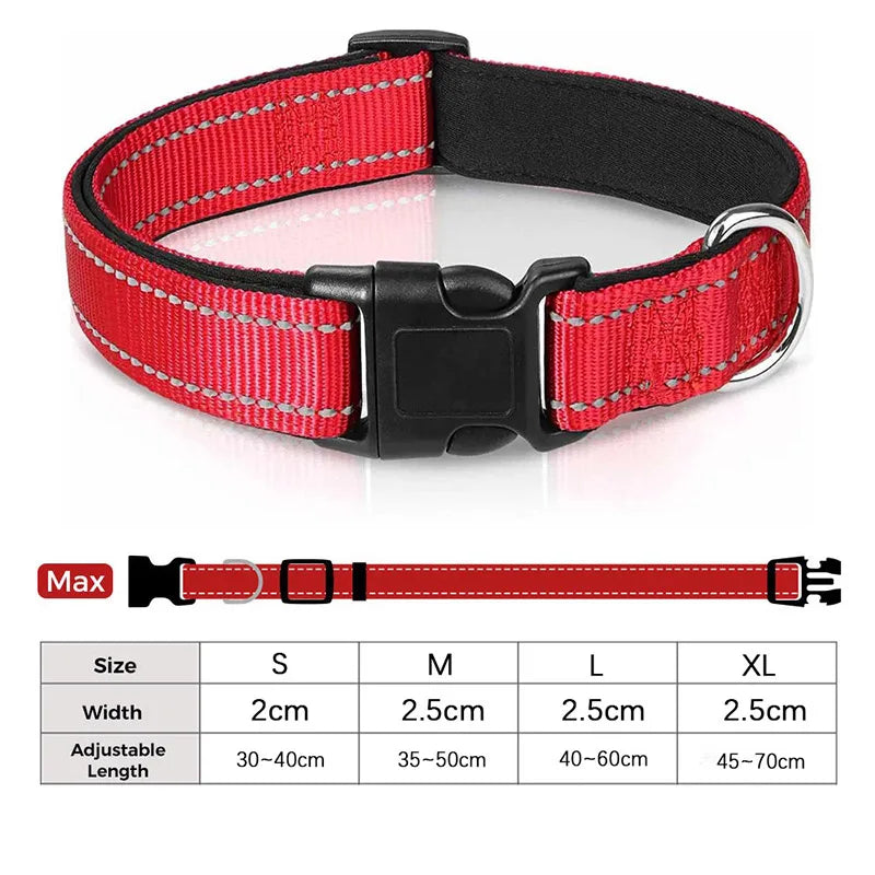 Reflective Padded Dog Collar