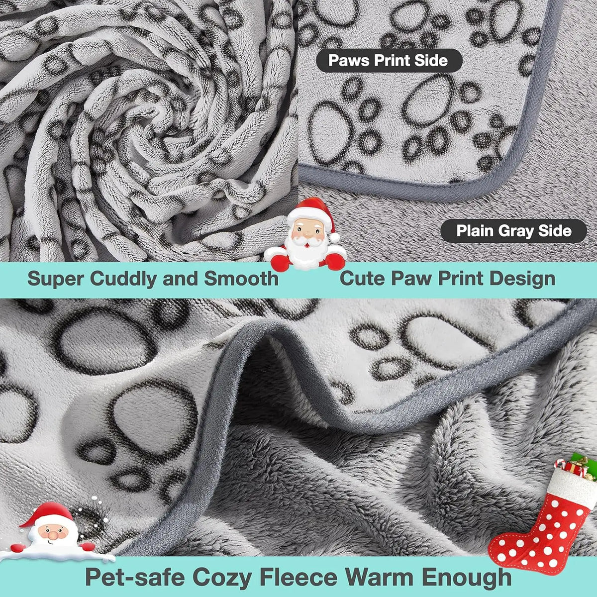 Soft Paw-Print Fleece Blanket