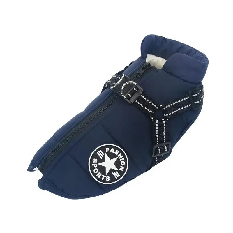 Large-Dog Jacket with Harness Opening