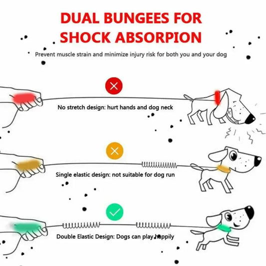 Dual-Dog Reflective Running Leash