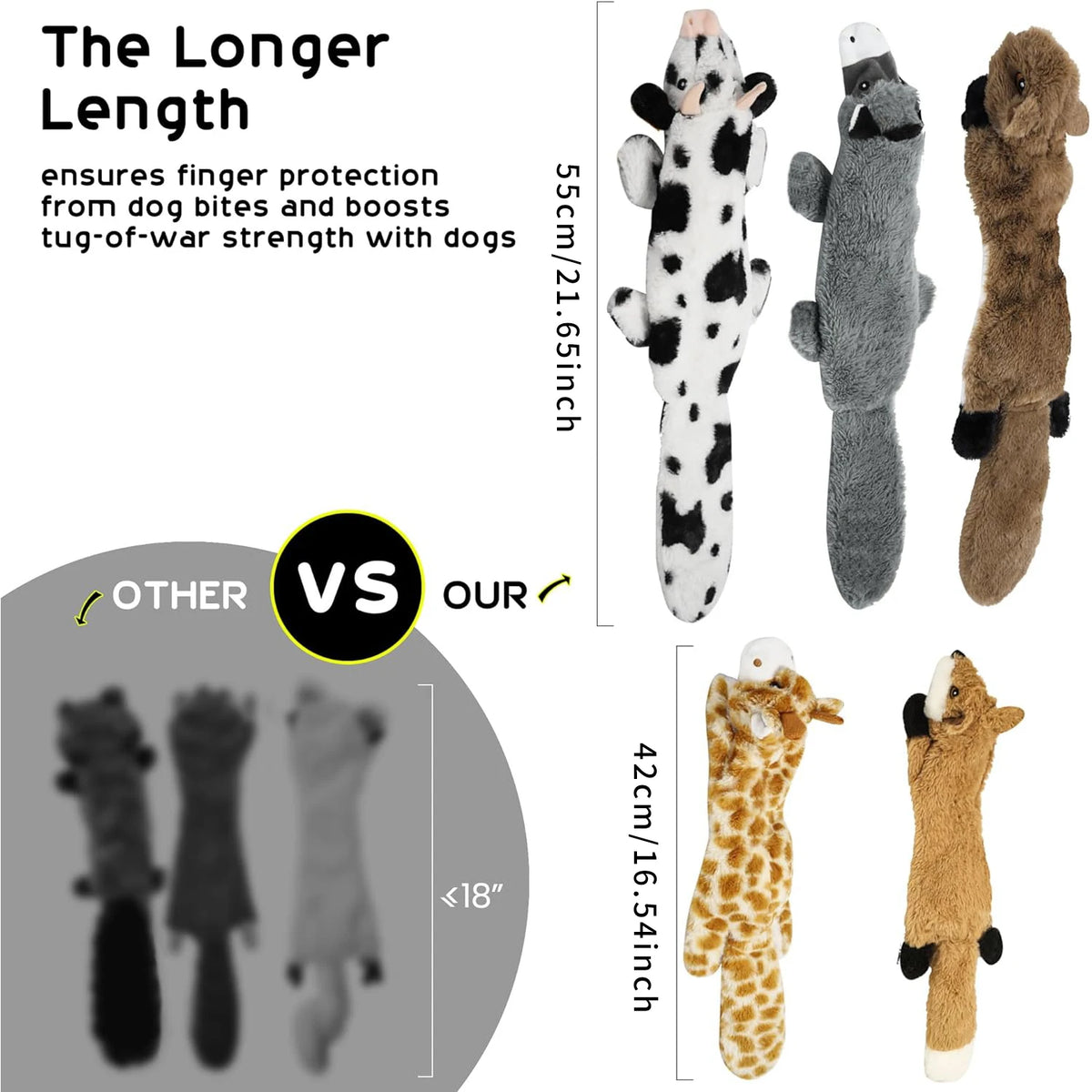 No-Stuffing Crinkle Squeaky Toy - Pick Your Animal