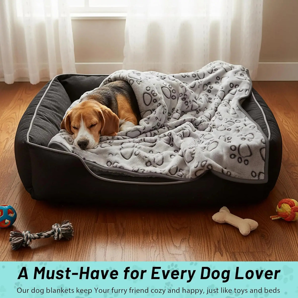 Soft Paw-Print Fleece Blanket
