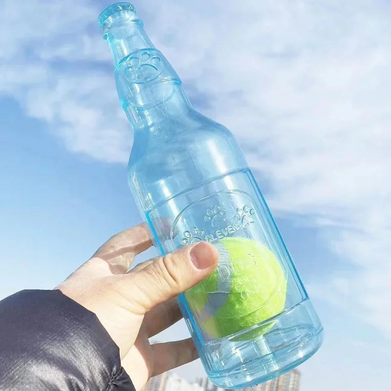 Squeaky Bottle Toy with Tennis Ball