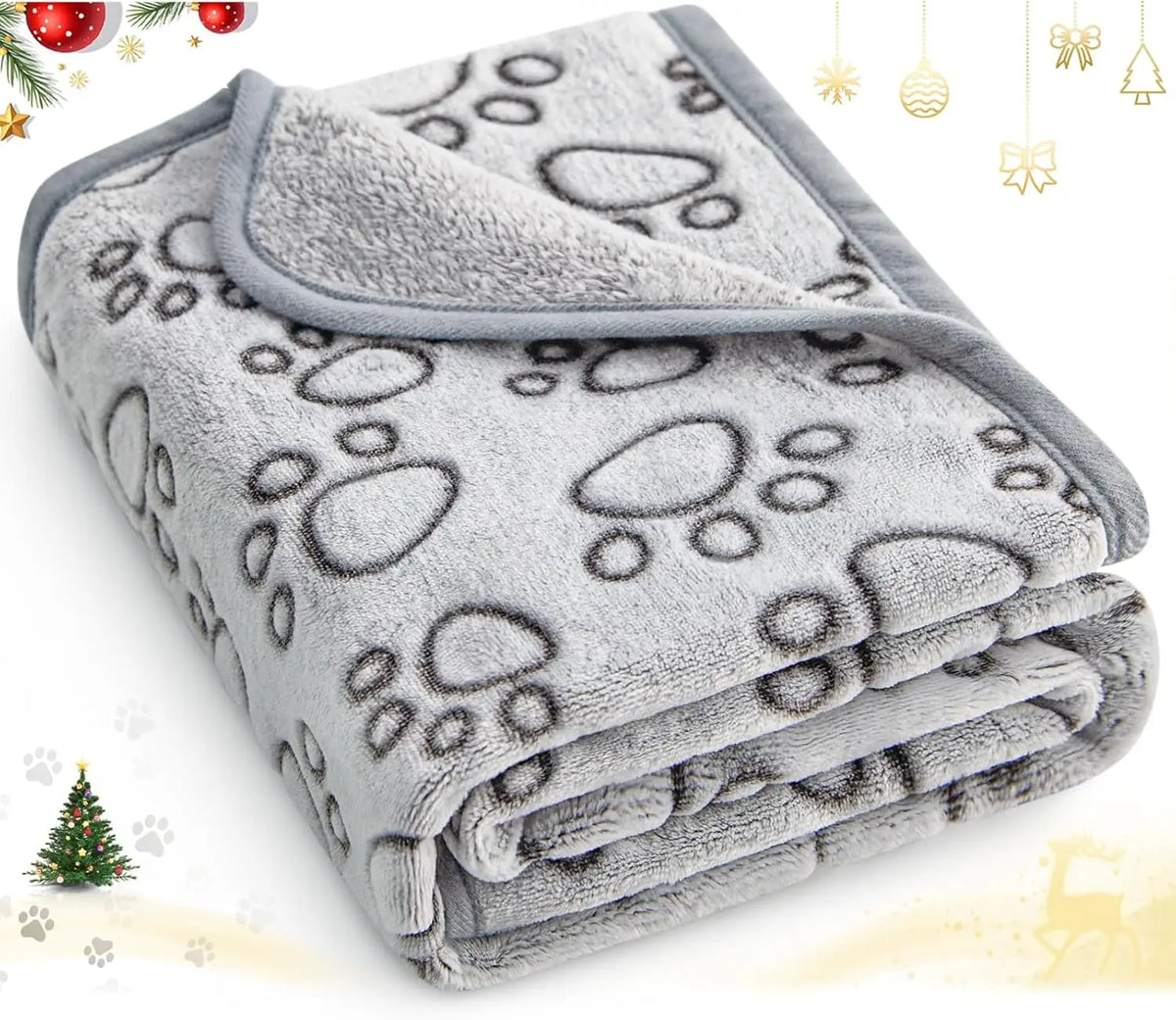 Soft Paw-Print Fleece Blanket